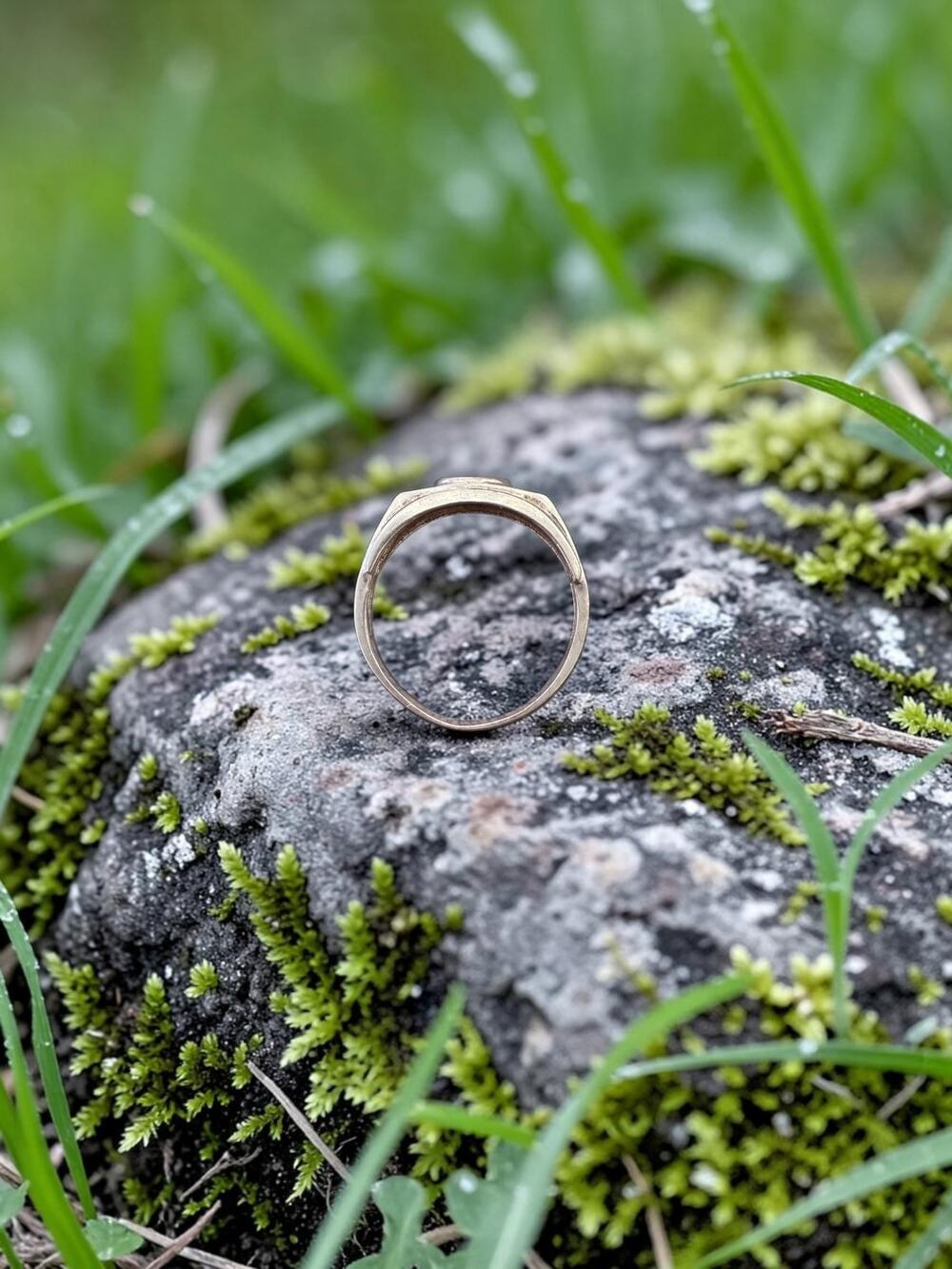 Vintage 10k Gold Garnet‎ and Diamond Ring - Picture 9 of 9